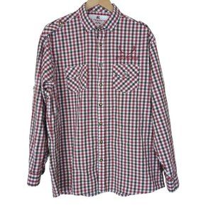 Men’s Red White Check German Grob Und Wild (Rough and Wild) Shirt
